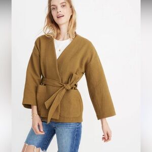 Madewell Texture & Thread Wrap Jacket Size XXS In Olive